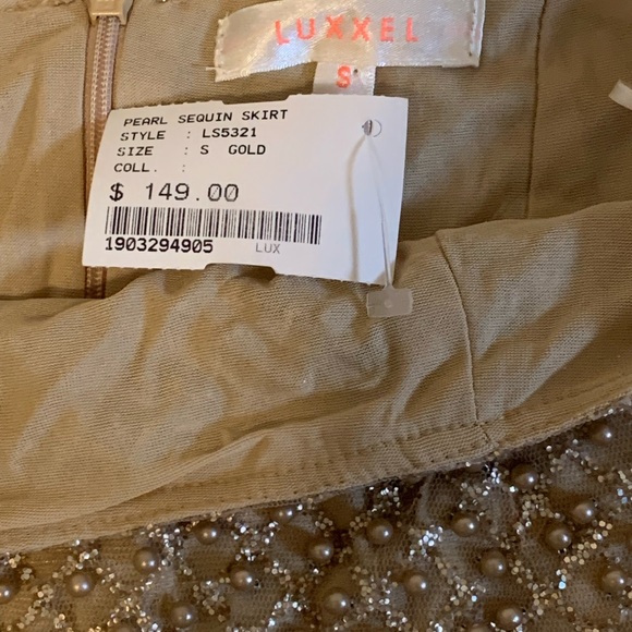 Luxxel pearl sequin skirt Gold - Picture 2 of 3